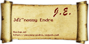 Jánossy Endre névjegykártya