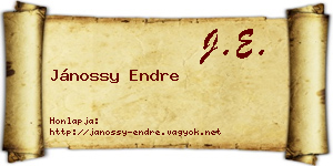 Jánossy Endre névjegykártya