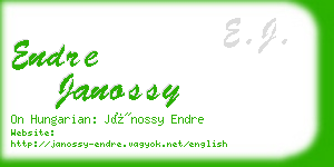 endre janossy business card